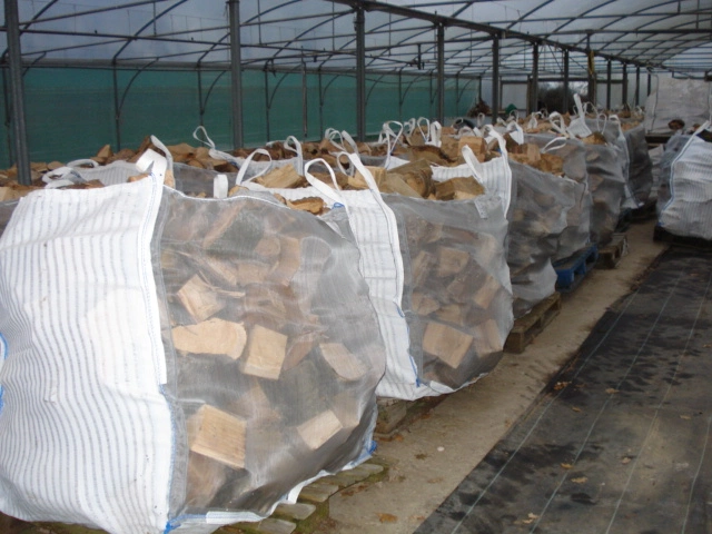 Yellow White 180kly 120kly PP Woven Ventilated FIBC Bulk Mesh Sack Bags for 40L, 60L, 80L, 1000L, 1500L Firewood Packaging