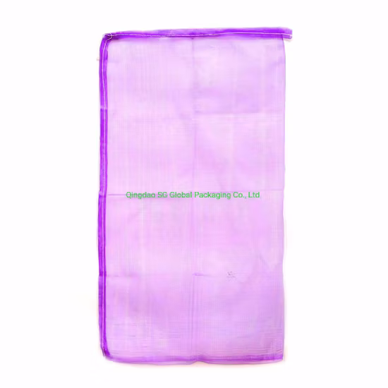 GRS SGS CE 도매 내구성 플라스틱 졸라매는 끈 포장 50lb 50kg 감자 양파 양배추 마늘 과일 오렌지 콩 장작 빈 PP 관형 레노 메쉬 그물 가방